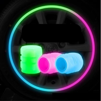 Leuchtend im Dunkeln fluoreszierend Universal Autoreifen Ventilkappen Abdeckung leuchtend