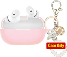Protective Silicone Soft Case Cover with Bling Keychain for Beats Solo Buds Earb