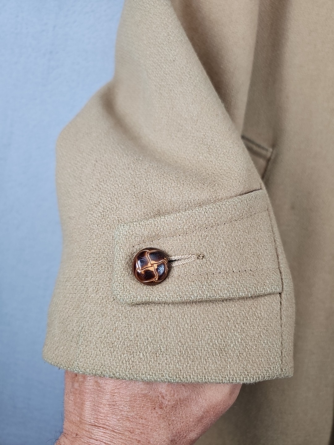 Vintage 70's Richman Brothers Brown Polyester Men's 38 REG Long Coat Jacket