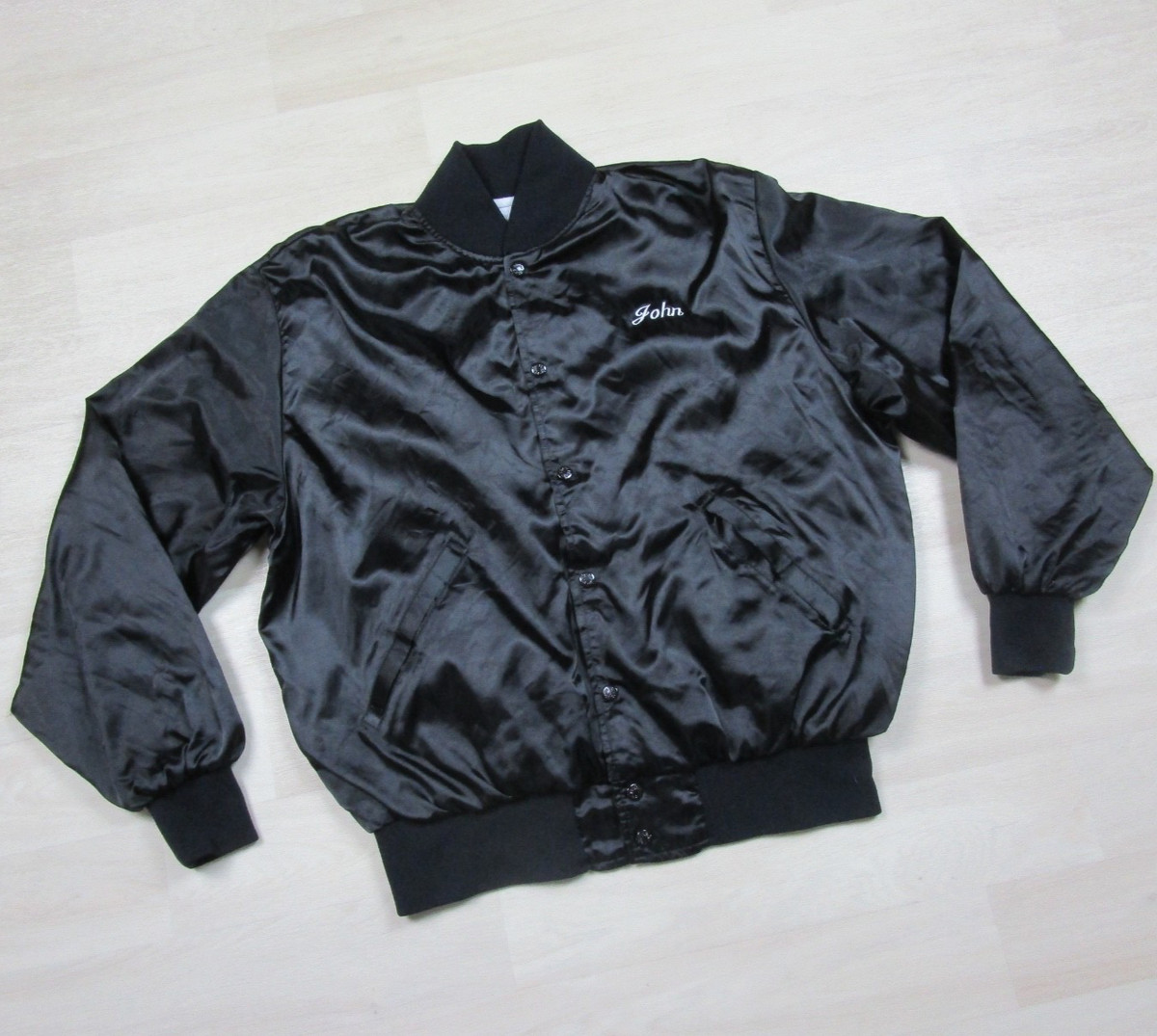 Vintage 80s Ohio Valley Car Club Satin Bomber Jacket (L) "John" Street Survivors View 3