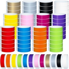 1200 Pcs Plastic Paper Wristbands for Events Neon Color Wrist Bands Concert I...