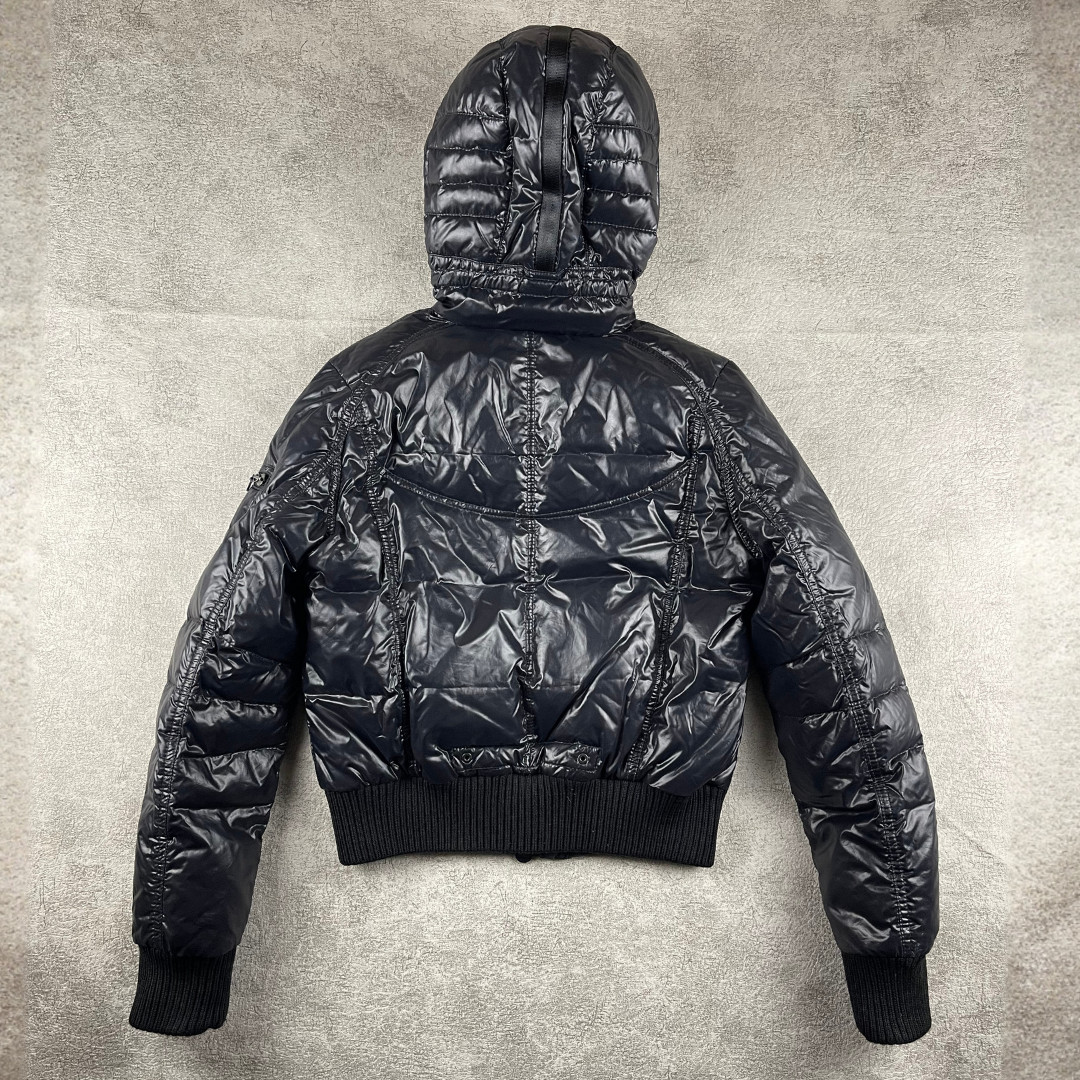 Moncler Women Hooded Down Puffer Jacket Black Size 1 S Quilted Zip Bomber thumbnail 3