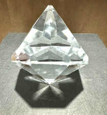 PENDENTE IN CRISTALLO DI BOEMIA, FORMA DIAMANTE, LAVORATO A MANO, H 70mm