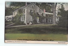 Old Vintage 1931 Postcard of Colonel William Prescott House - Pepperell MA