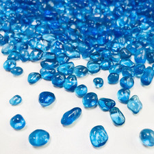 Blue Glass Stones, 0.85Lb/385G Aquarium Gravel Rocks, Blue Aquarium Pebbles f...
