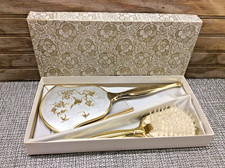 3 Piece Vanity Set Handheld Mirror Brush Comb...
