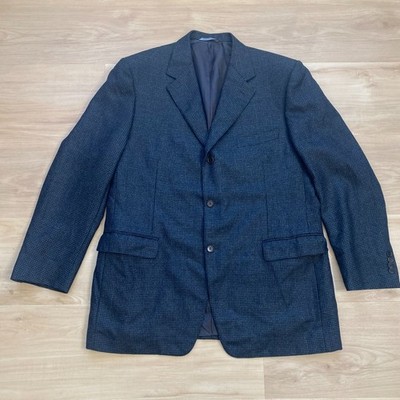 Canali Men's 100% Pure Wool Houndstooth 3-Button Blazer 56/46R Made in Italy