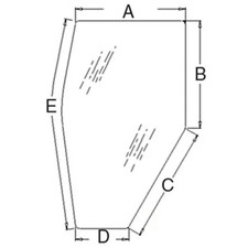 Cab Glass - Door Tinted Left Hand Fits Kubota M4900 M5700 M8200 3a751-70770