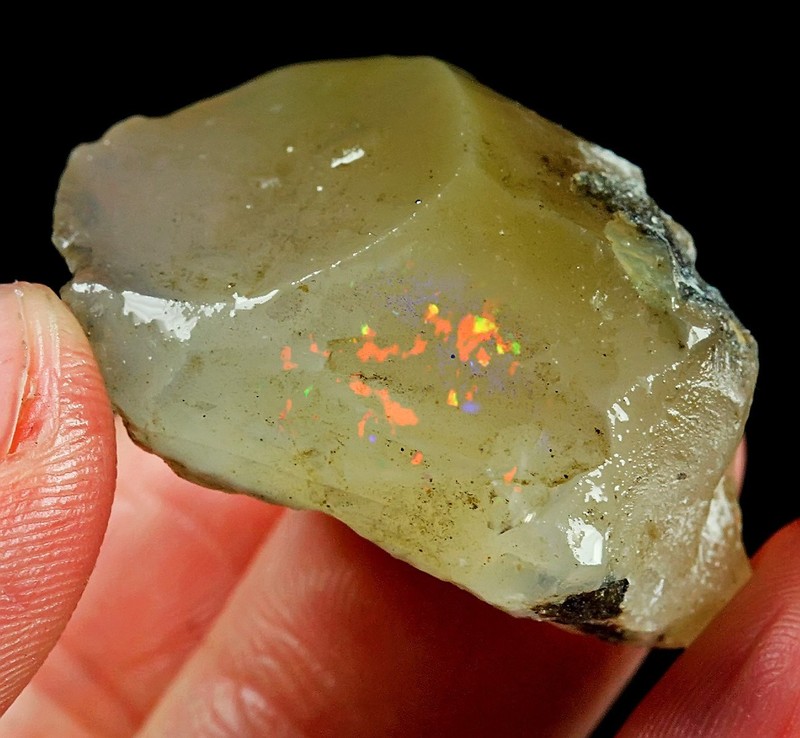 45Ct Ethiopian Welo Opal Play Of Color Facet Rough Specimen YOW1691