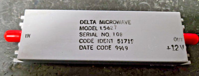 NOS Delta Microwave L5627 GPS Filter/Amplifier L1=1575.4 L2=12276 MHz Tested OK