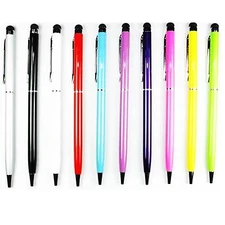 10X 2-in-1 Touch Screen Stylus + Ballpoint Pen For iPad iPhone Smartphone Tablet