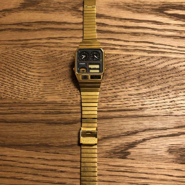 citizen analog digital temperature watch