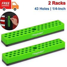 1/4" Magnetic Hex Bit Holder Rack Organizer 43 Holes 1/4-Inch Drill Bit Holder