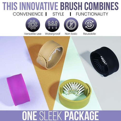 Snap N Wrap 2 in 1 Hair Bun & Brush Foldable comb Handy Pocket Size Kids Adult - Picture 6 of 12