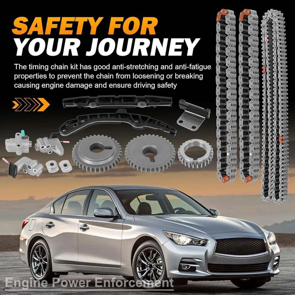 Kit de cadena de distribución 13028JK20A para Infiniti Nissan 370Z QX70 G37 M37 Q60 2008-2014 Foto 3 de 4