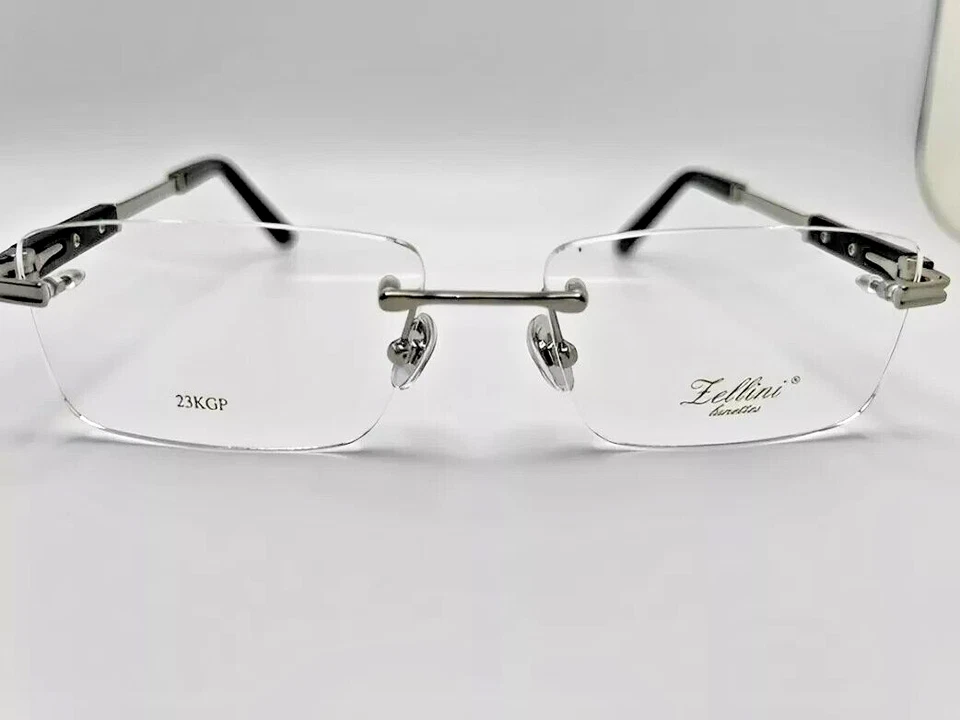 Zellini Lunettes ZL1304 C2 23KGP Silver Rimless Eyeglasses Frames 56-18-145 - Image 2 of 2