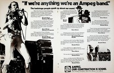 1976 Black Oak Arkansas Band Ampeg Sound Guitar Music Amplifiers - Vintage Ad