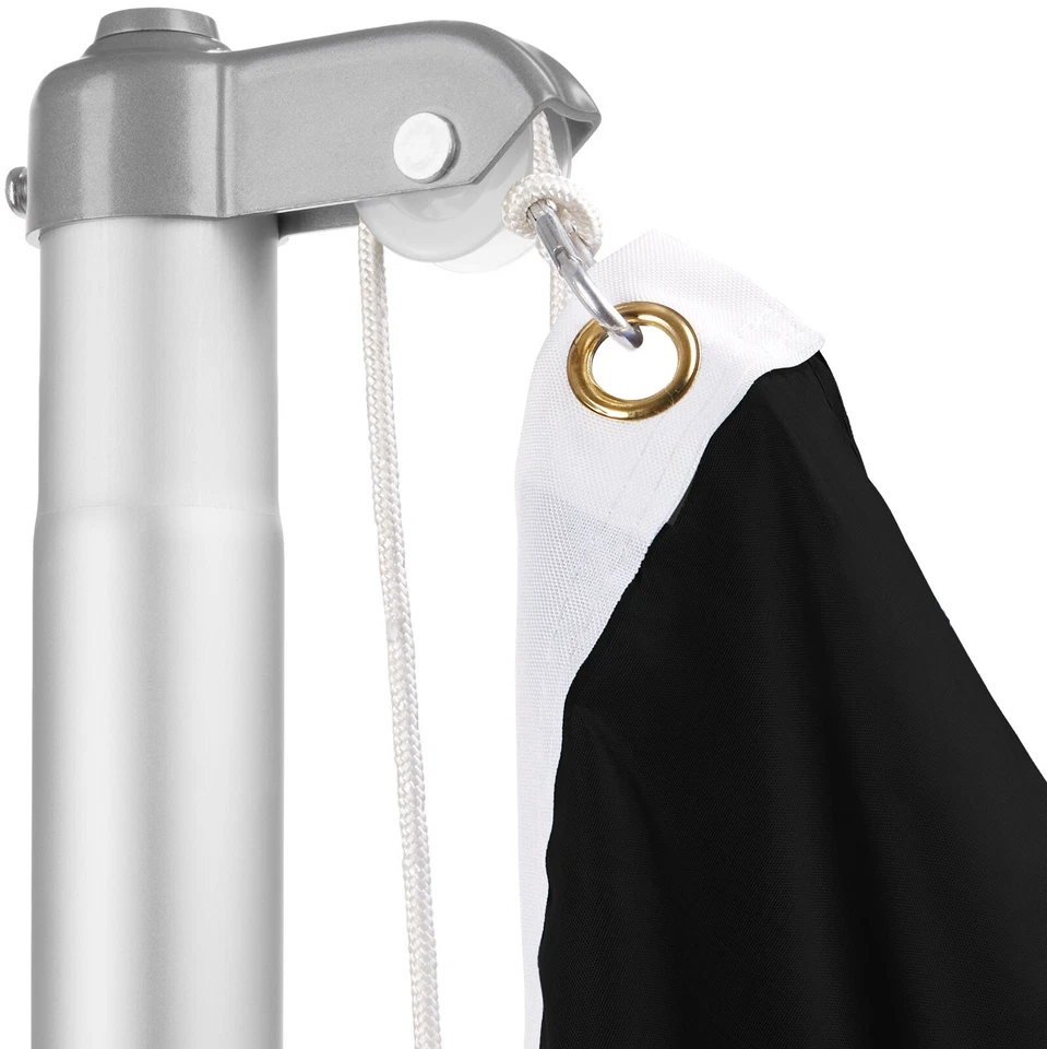 Fahnenmast Flaggenmast Alu Silber 6m 4m Fahnenstange mit Deutschland Fahne - Bild 3 von 4