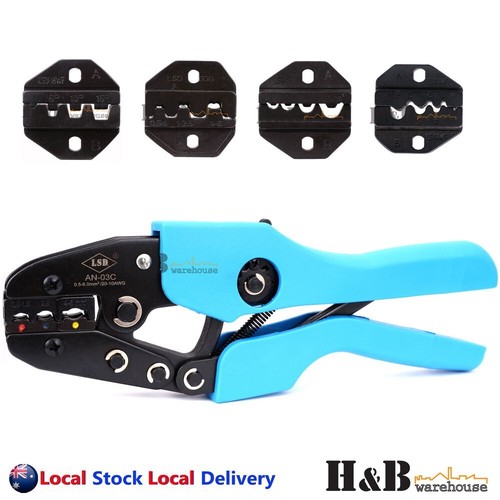 5 Dies Ratchet Crimper Crimping Tool Kit Bootlace Open Barrel Non Insulated - Picture 3 of 4