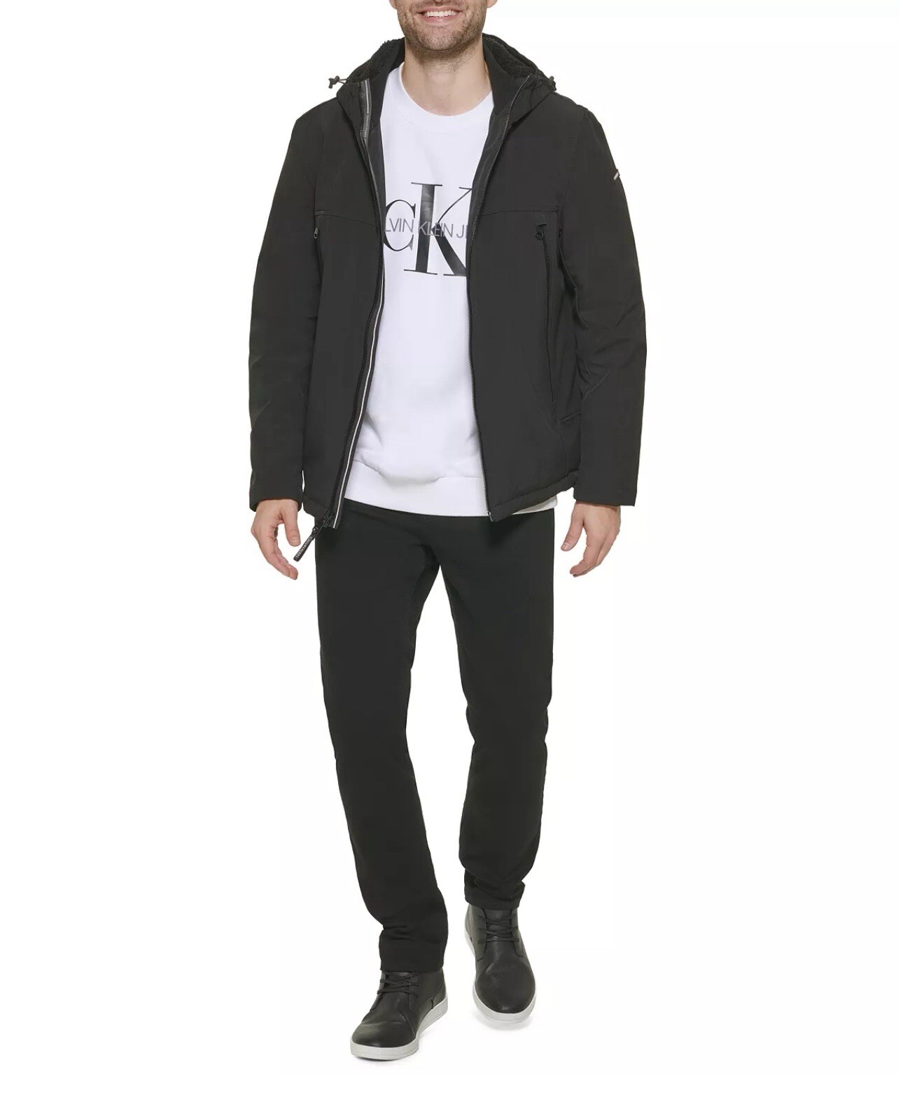 Calvin Klein Men's Sherpa Lined Infinite Stretch Soft Shell Jacket image 6