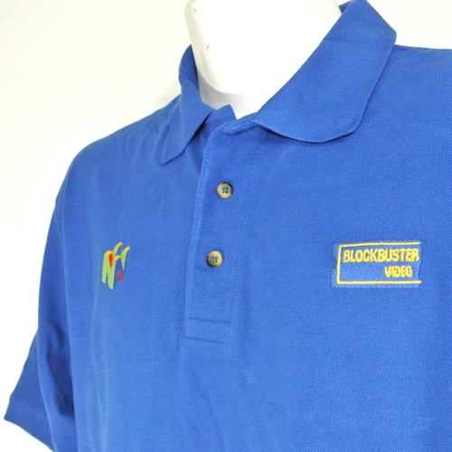 NINTENDO 64 Blockbuster Video Employee Uniform Promo Shirt Size Medium Vintage