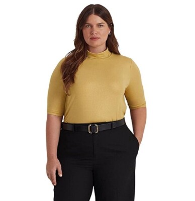 Turtleneck Pullover Women's Gold Turtleneck Lauren Ralph