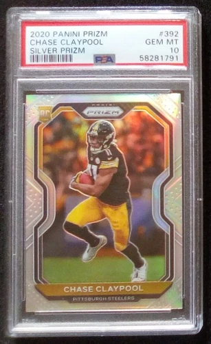 CHASE CLAYPOOL  2020 PANINI PRIZM RC  SILVER PRIZM PSA 10  1/47!  BILLS!