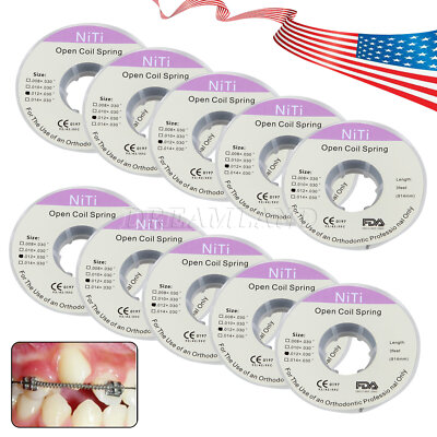 10 Roll Dental Orthodontic Niti Open Coil Spring Spool Dia.012 *030 '' inch 914mm