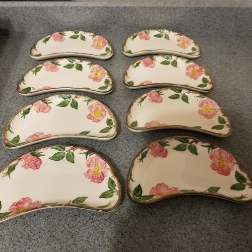 Vintage Franciscan Desert Rose Crescent Side, Bone, Salad Plates USA Set of 8