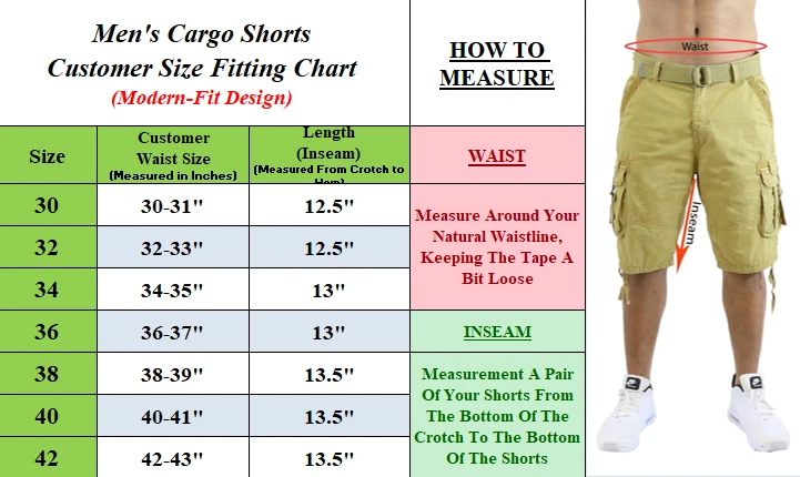 Men's Distressed Washed Cotton Cargo Shorts With Belt (Size 30-42) NEW FREE SHIP - Image 2 of 2