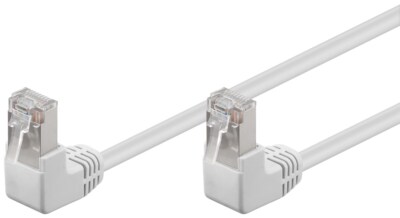 Goobay CAT 5e Patchkabel 2x 90° gewinkelt, F/UTP, weiß