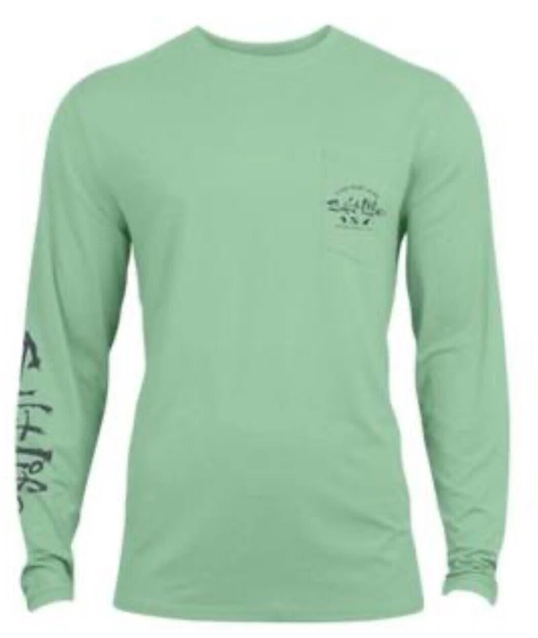 Salt Life Watermans Trifecta Long Sleeve Shirt Performance Pocket Tee Green, L
