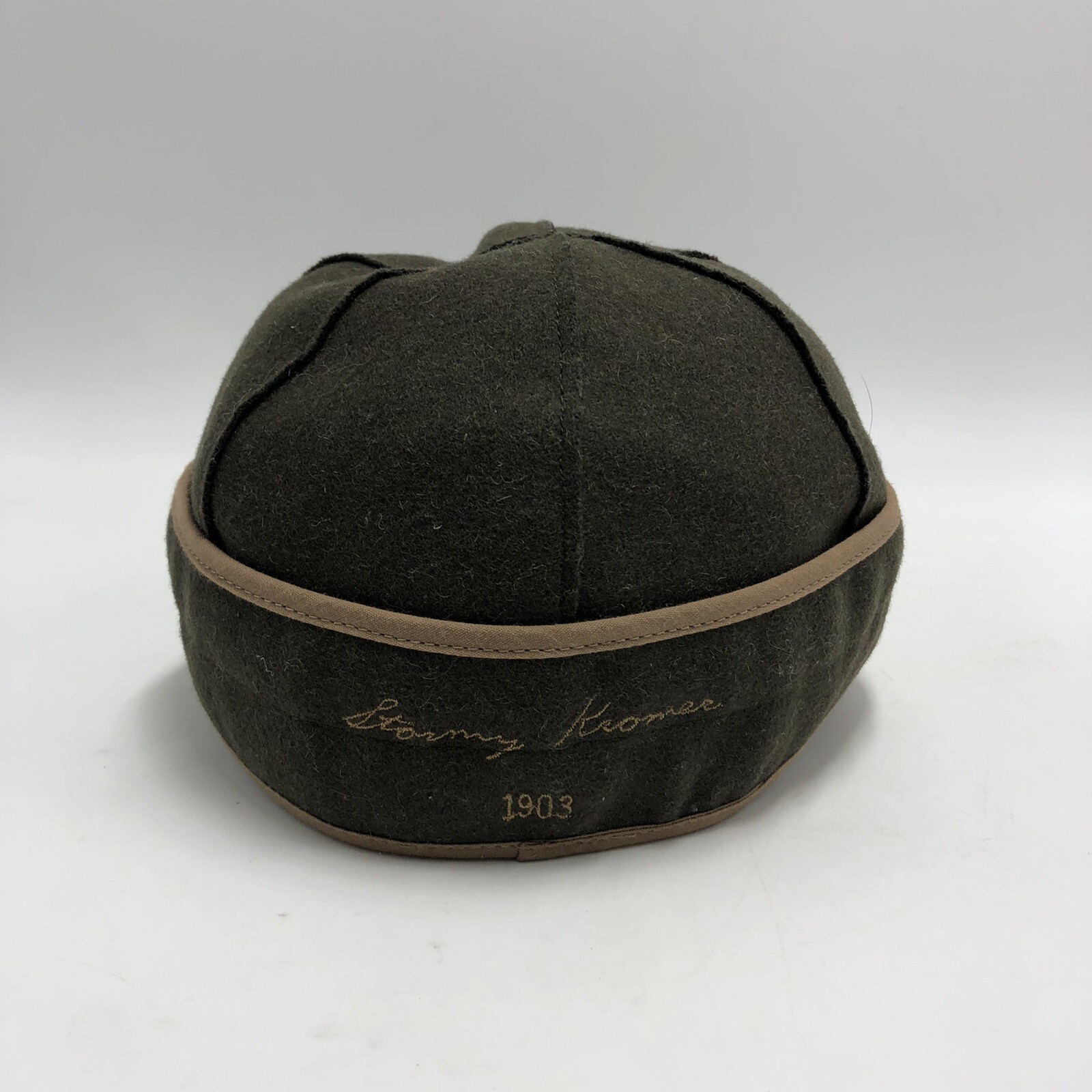 Vintage Stormy Kromer Hunting Hat Cap Size 6 7/8 Green / Gray Wool USA