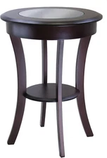 Cassie Accent Table, Cappuccino 20 Inches