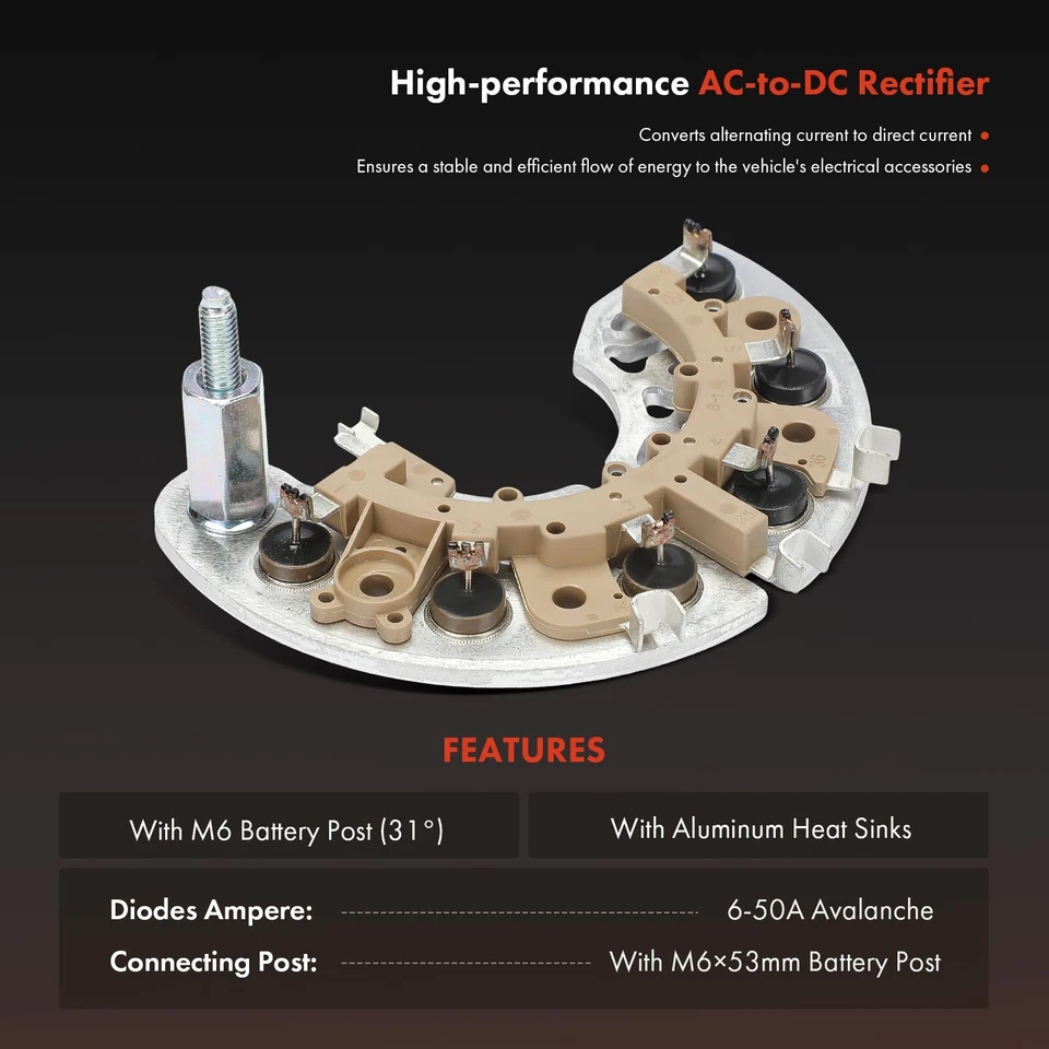 Выпрямительный диод генератора переменного тока для Chevrolet Silverado 1500 GMC Savana 3500 Pontiac - Изображение 2 из 4