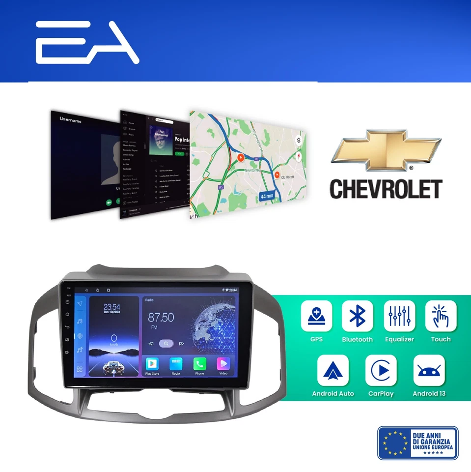 Autoradio Android Chevrolet Captiva 2012-2017 4GB ram 64GB rom Telecamera HD - Immagine 2 di 4