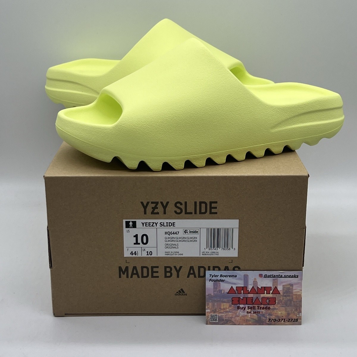 Men's adidas Yeezy Slide Glow Green/Glow Green/Glow Green Men's adidas Yeezy Slide Glow Green/Glow Green/Glow Green
