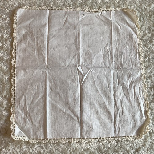 4 Feminine egg shell white embroidered lace cotton napkins 18"x18" cottage farm - Picture 2 of 6