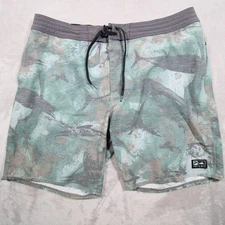 Pelagic camo swim shorts board shorts 40 men green