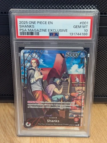 PSA Magazine July 2025 One Piece Shanks Holo Promo Card OP09-001 PSA 10