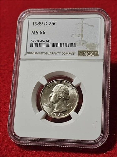 1989-D WASHINGTON QUARTER   NGC MS 66  UNCIRCULATED                     #T1404