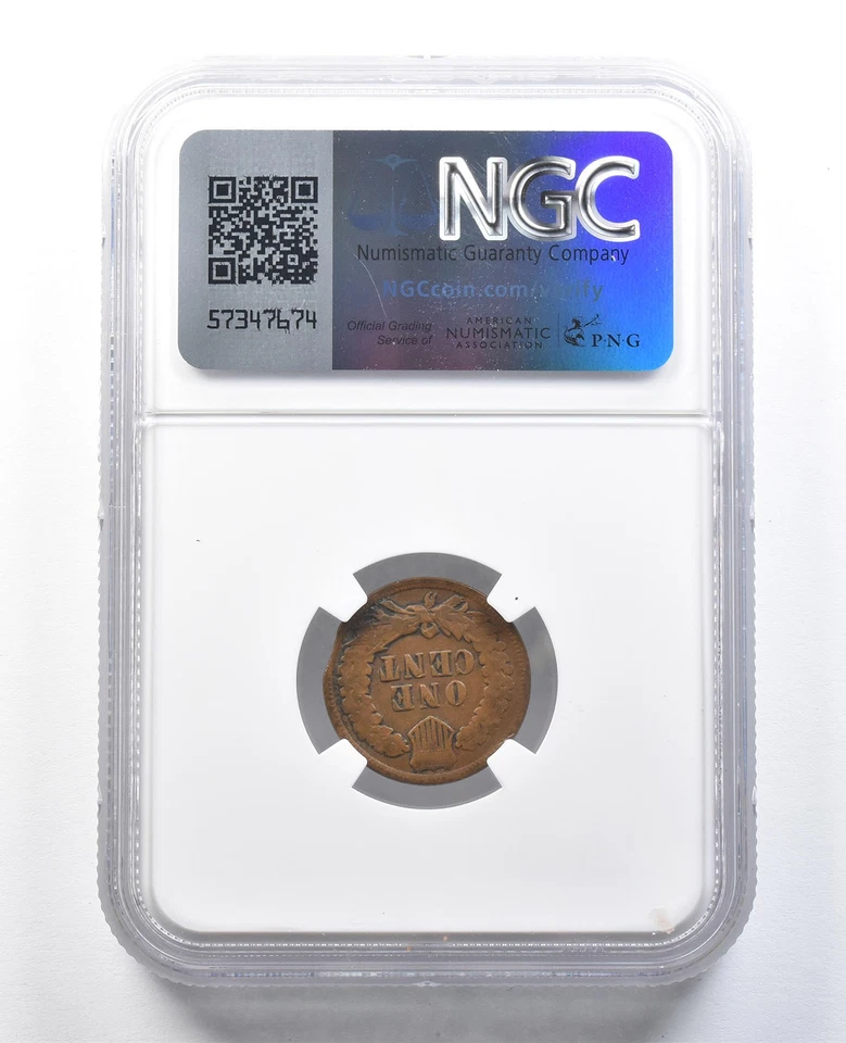 1902 Indian Head Cent Mint Error Curved Clip @ 2:00 VG10 BN NGC *8246 - Image 2 of 3