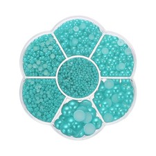 5645Pcs Pearls Beads for Crafting, 7 Sizes Beads, Lake Blue