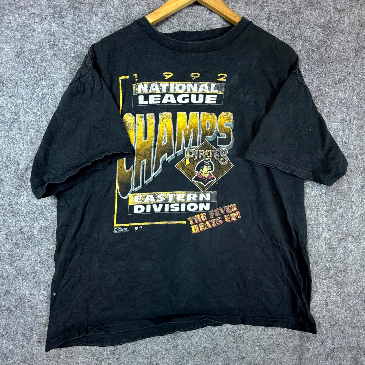 T-shirt Vintage Artex XL 1989 Pittsburgh Pirates – Noir, Coton, Manches Courtes