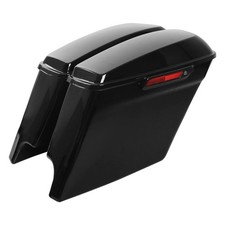  Hard Saddle Bags For Harley, Gloss Black 5 Inch Stretched Extended Saddlebag 
