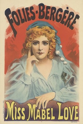   Folies-Bergère - Miss Mabel Love - 1890s Cabaret Poster 24x36 