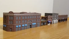 " City Block " (5) Urban Town Buildings Set - Z Scale - 1:220 - No Assembly! USA