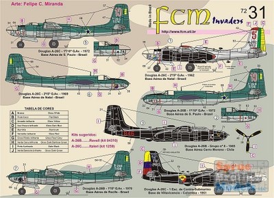 FCM72031 1:72 FCM Decals - A-26 Invaders #72031