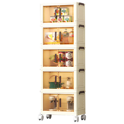 5Fl Aufbewahrungsbox 240L Stapelbox Faltbare mit Rädern mit Deckel Storage Boxes