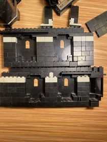 VTG Lego Black Castle Lot Walls Arches Windows Pieces 6086 6085 Dirty Scratched